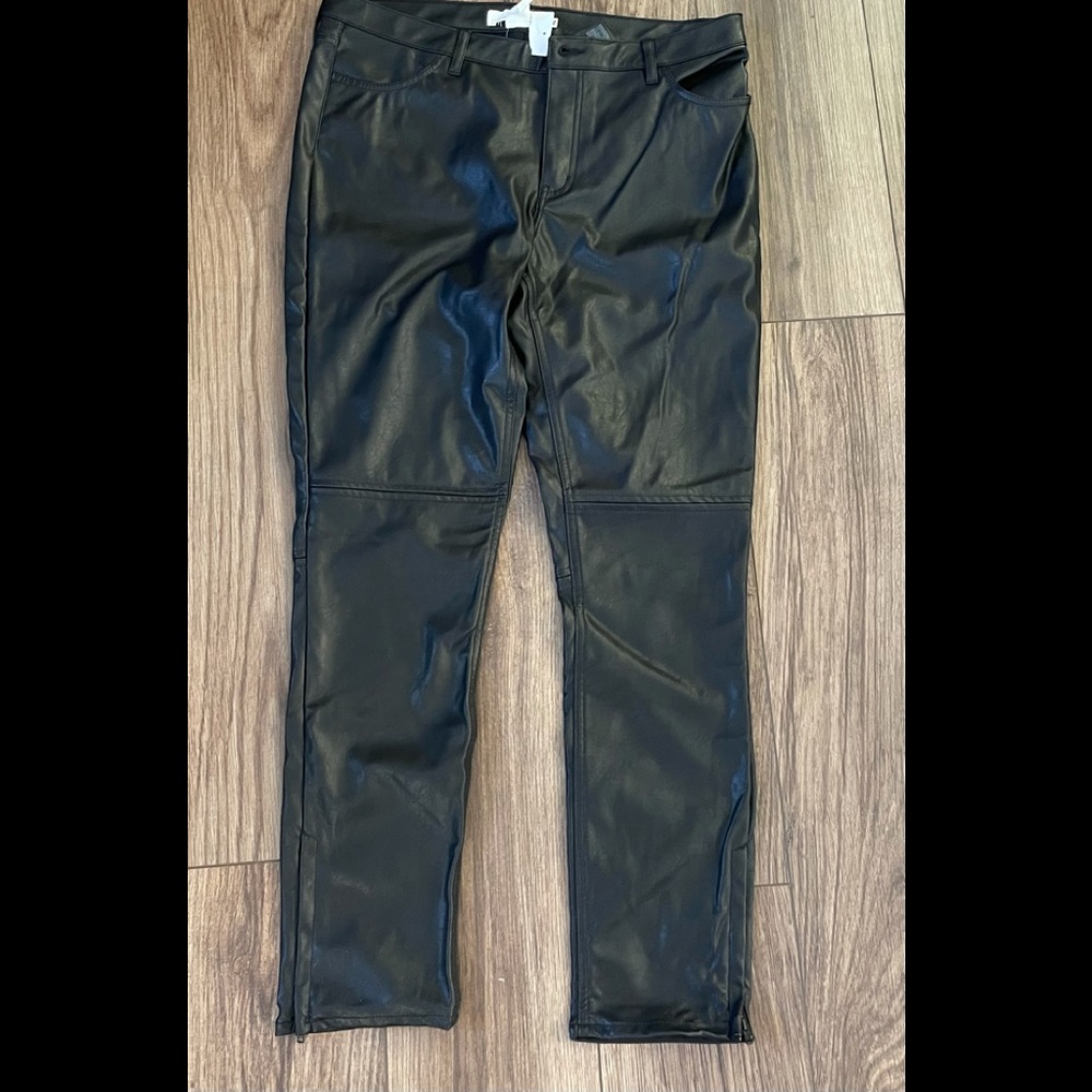 H&M Faux leather black pants size 14 NEW with tags